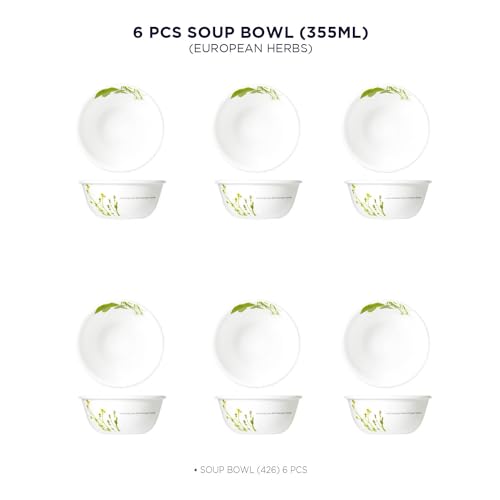 CORELLE Asia Collection European Herbs 355 ml Soup Bowl Pack of 6 - Image 3