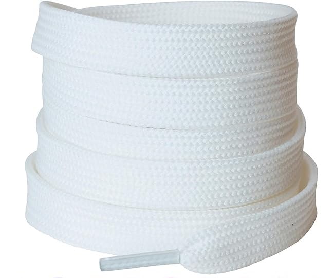 Demoda Flat Shoe Laces For All Types Of Sports Shoes & Casual Sneakers, Fashionable Athletic & Running Shoe Strings-Pack of 1 pair(100 cm, White) - Image 1