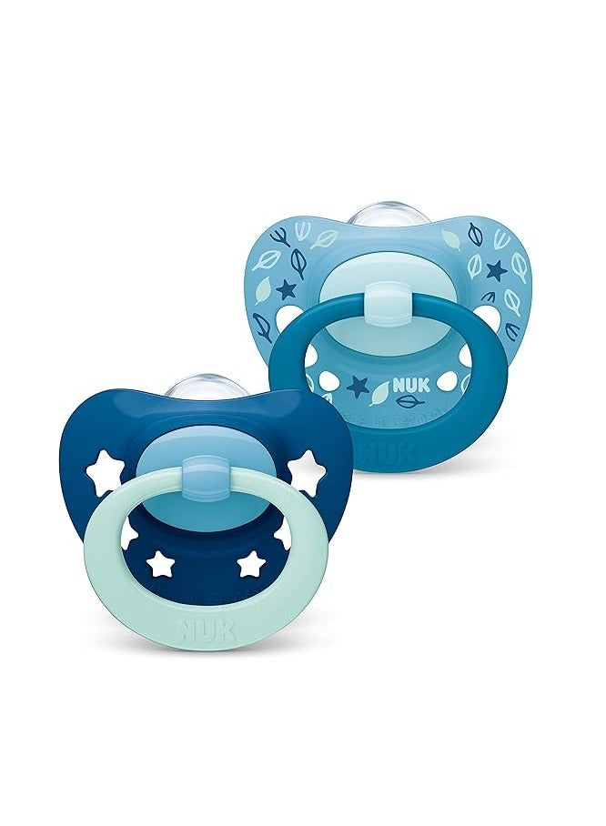 نوك Pacifiers | 2-Pack Soothers | Hearts Nipple | BPA-Free Silicone Pacifiers  |  Sleep Anti-Flatulence  |  Baby Teething Toy - Image 2