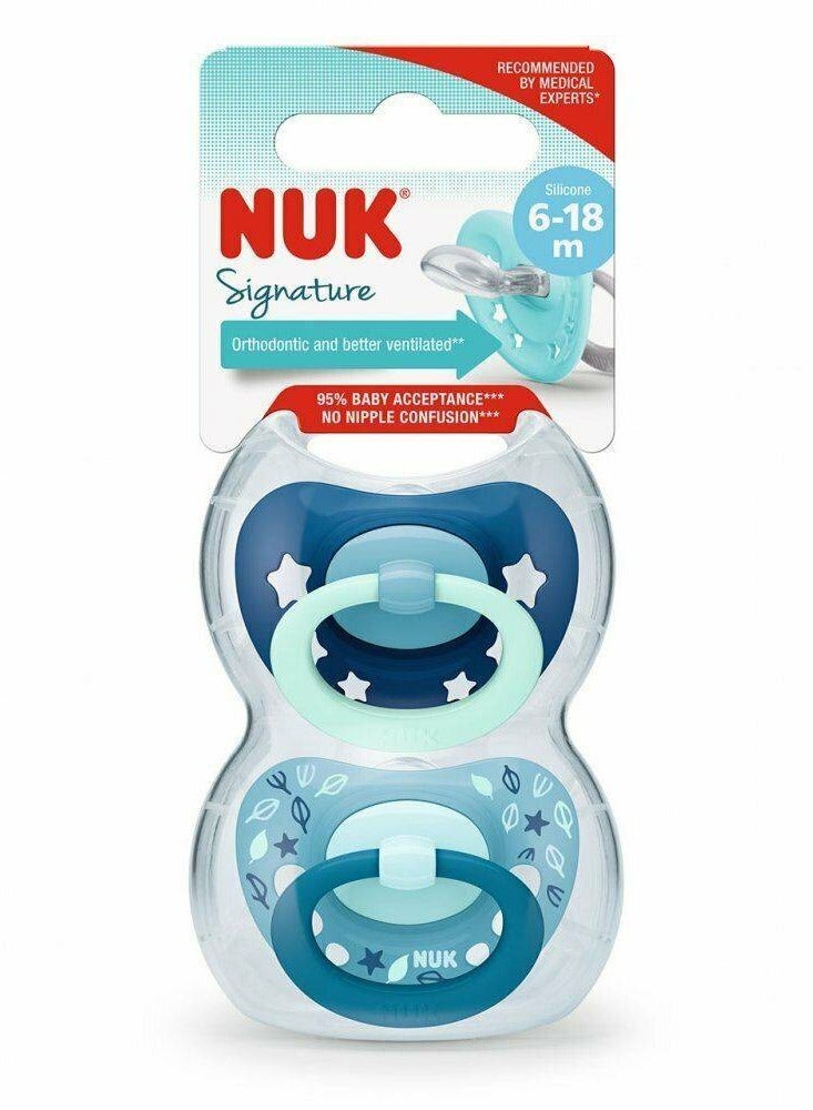 نوك Pacifiers | 2-Pack Soothers | Hearts Nipple | BPA-Free Silicone Pacifiers  |  Sleep Anti-Flatulence  |  Baby Teething Toy - Image 1