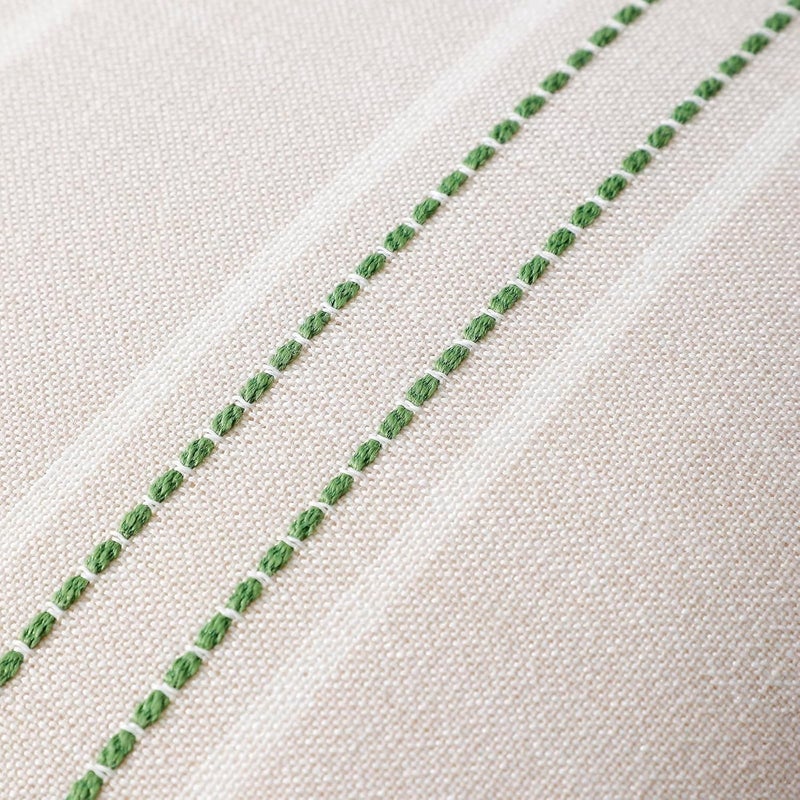 Hckot Spring Throw Pillow Covers 16x16 Set of 2 Grass Green Pillow Covers Farmhouse Decorative Pillows Textured Linen Square Cushion Covers for Sofa Couch Bed Living Room Decor(Grass Green) - Image 4