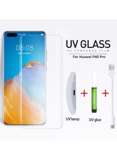 Huawei P40 Pro UV Screen Protector 6D Tempered Glass 9H Adhesive Nano Liquid UV Glue Full Coverage Clear