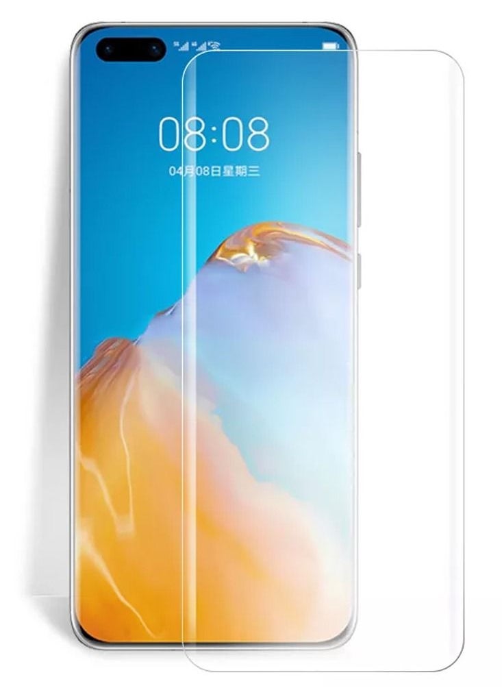 CATANES - Huawei P40 Pro UV Screen Protector 6D Tempered Glass 9H Adhesive Nano Liquid UV Glue Full Coverage Clear - Image 1