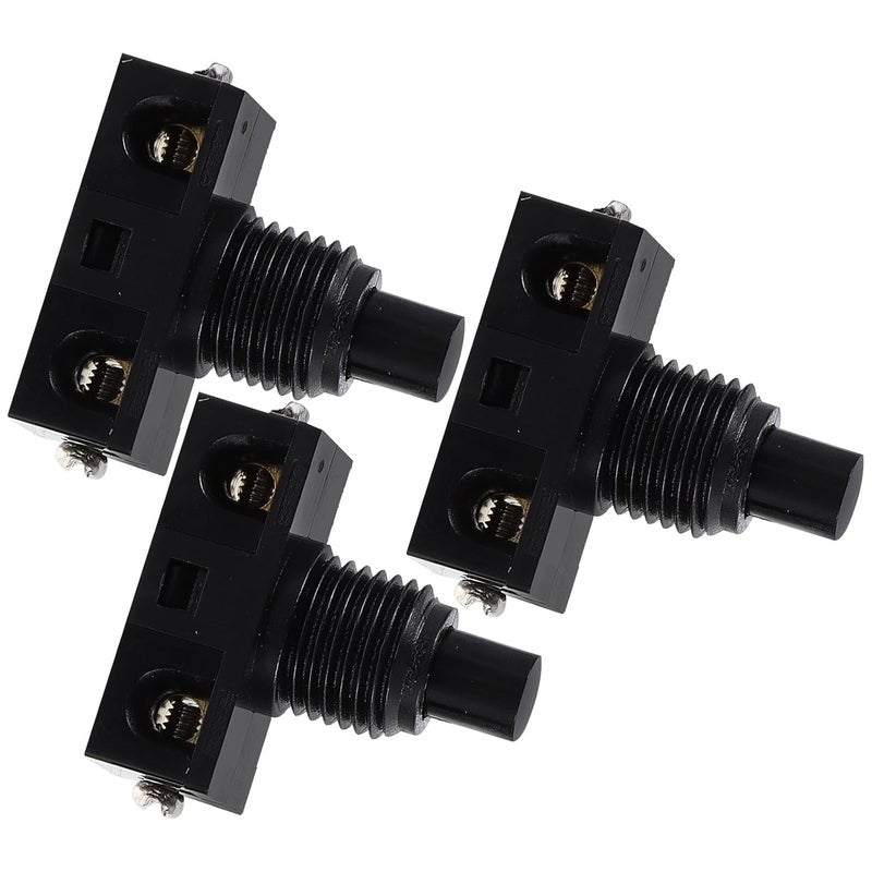 3pcs Momentary Push Button Foot Switch, Black Self-Reset Pedal Control for Industrial Machines and DIY Electronics - Image 1