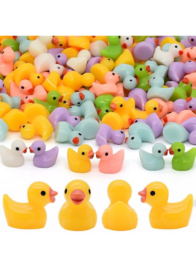 Yuronam 70 Pcs Tiny Ducks Mini Resin Ducks Miniature Ornaments For Slime Dollhouse Garden Decoration(Mixed Duck) - Image 1