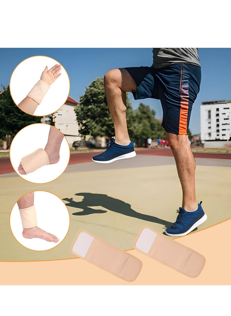 SYOSI 2 Pcs Castor Oil Pack Wrap for Knee Calf Inflammation Washable Reusable Castor Oil Foot Pack Adjustable Soft Flannel Cloth Wrap Oil-Proof Compress Pads for Foot Khaki - Image 5