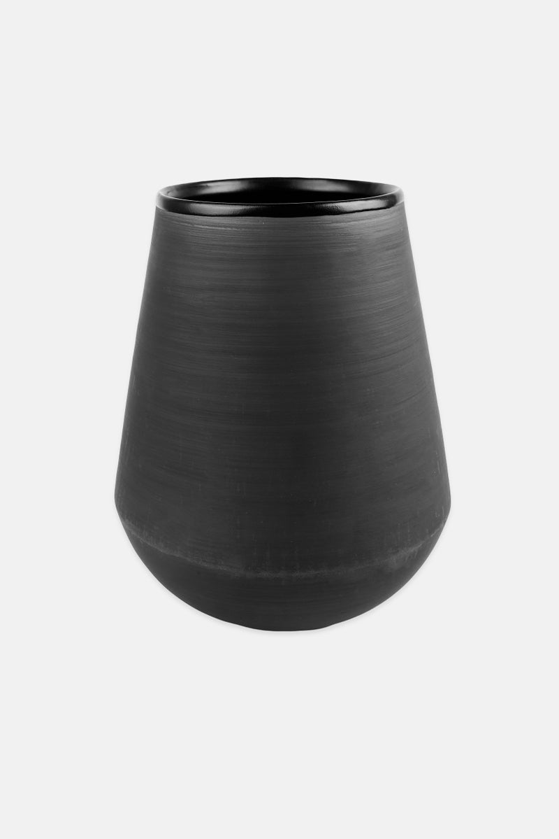 Vaidava Ceramic Decorative Flower Vase, Black  - Image 1