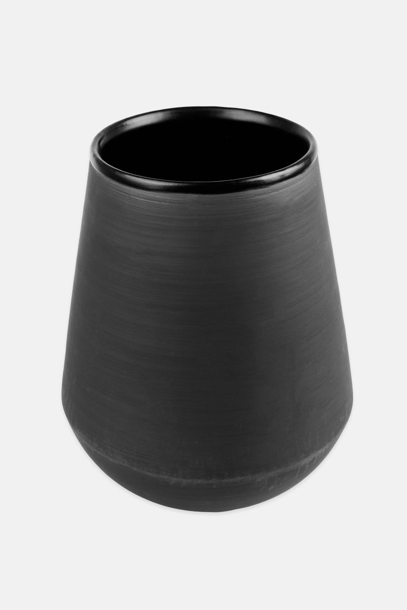 Vaidava Ceramic Decorative Flower Vase, Black  - Image 2
