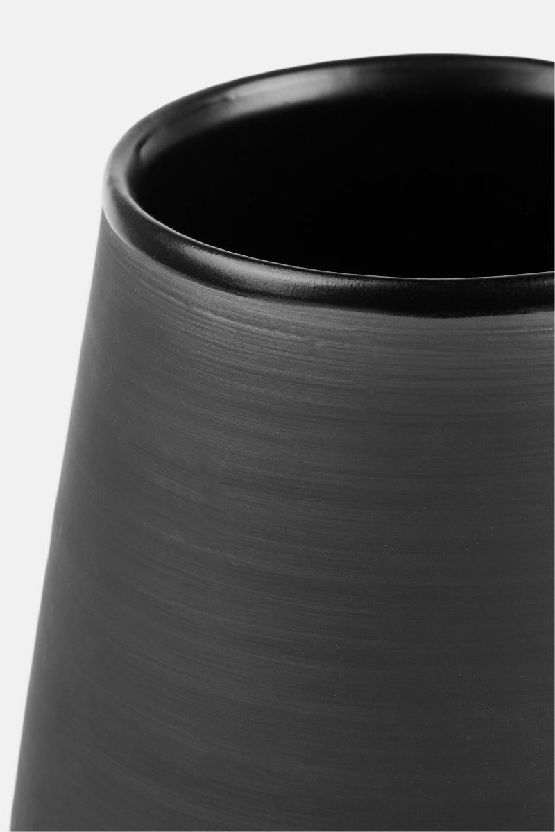 Vaidava Ceramic Decorative Flower Vase, Black  - Image 3
