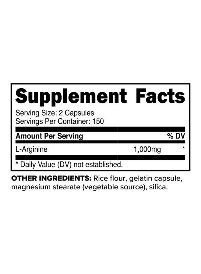 Primaforce L-Arginine (300 Capsules, 150 Servings / 1,000 mg L-Arginine Per Serving) | Extra Strength Amino Acid Supplement for Men and Women - Gluten Free, Non-GMO - Image 2