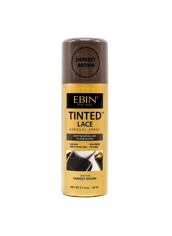EBIN NEW YORK Tinted Lace Aerosol Spray Darkest Brown 2.7Oz/ 80Ml Quick Dry Water Resistant No Residue Water Resistant Even Spray Matching Skin Tone Natural Look  - Image 2