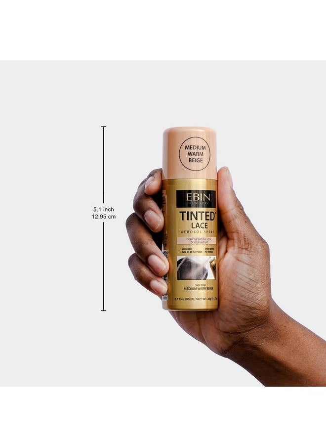 EBIN NEW YORK Tinted Lace Aerosol Spray Darkest Brown 2.7Oz/ 80Ml Quick Dry Water Resistant No Residue Water Resistant Even Spray Matching Skin Tone Natural Look  - Image 4