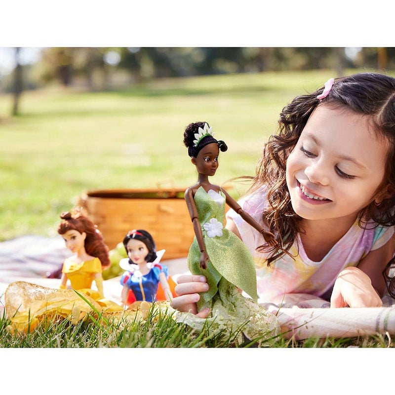 Disney Store Official Princess Classic Doll (Tiana from The Princess and The Frog), 11 Inches, Includes Brush with Molded Details, Posable Toy in Classic Outfit - Disney Princess Toys - Image 4