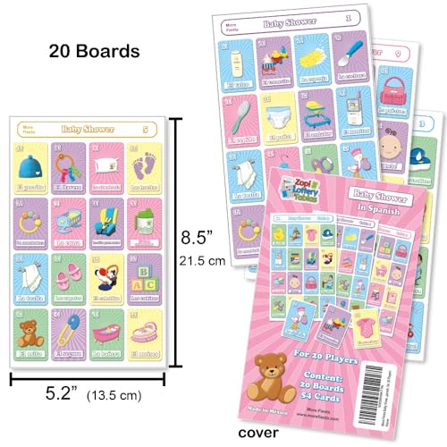 More Fiesta Baby Shower Bingo Game in Spanish for 20 Players - Image 5