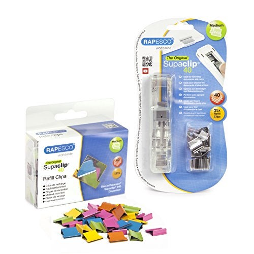 Rapesco Supaclip #40 & 150 Multicoloured Refills (1299) - Image 1