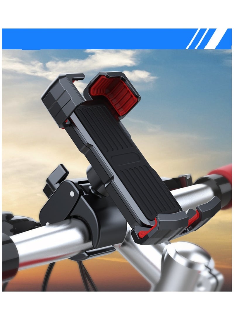 Folanry - Motorcycle Phone Mount, Bike Phone Holder - Upgrade Quick Install Handlebar Clip for Bicycle Scooter, Cell Phone Clamp - Image 1