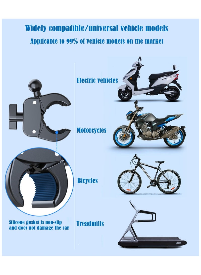 Folanry - Motorcycle Phone Mount, Bike Phone Holder - Upgrade Quick Install Handlebar Clip for Bicycle Scooter, Cell Phone Clamp - Image 1