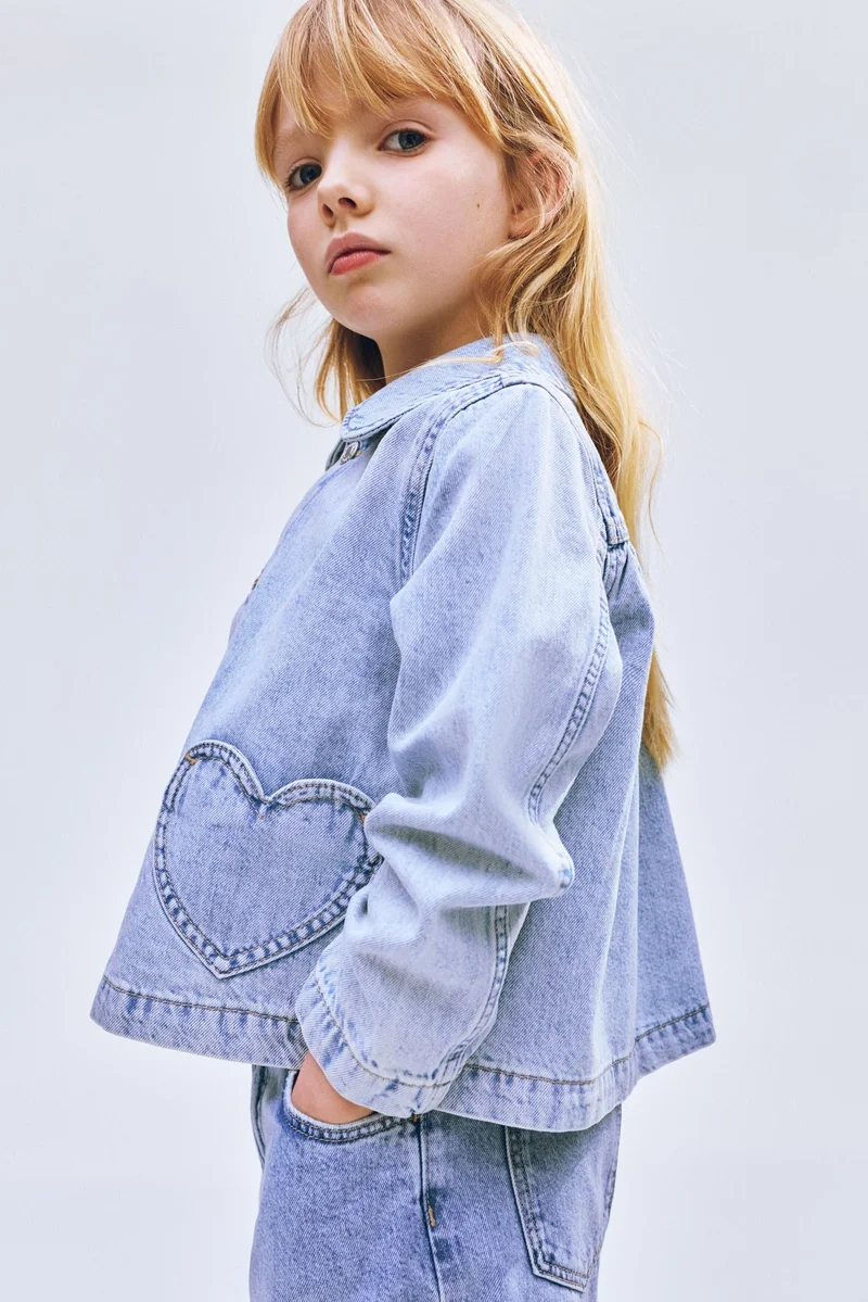 H&M Heart-pocket denim jacket
