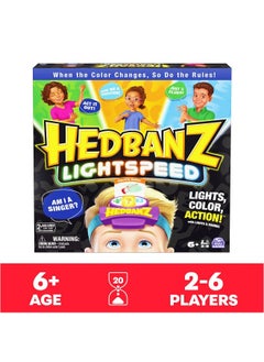 Hedbanz Lightspeed Game with Lights & Sounds Family Game (74 Pieces)