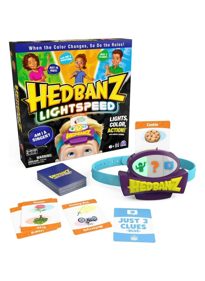 SPIN MASTER Hedbanz Lightspeed Game with Lights & Sounds Family Game (74 Pieces)  - Image 4