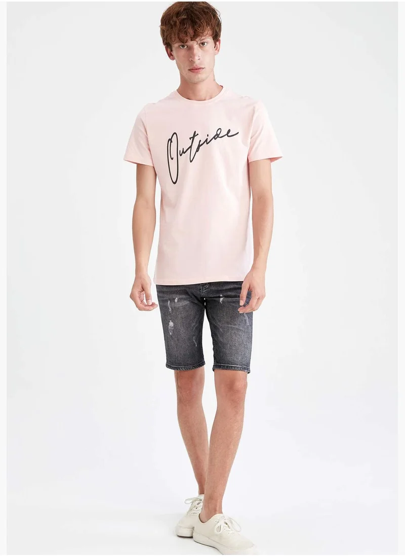 DeFacto Crew Neck Short Sleeve Printed T-shirt