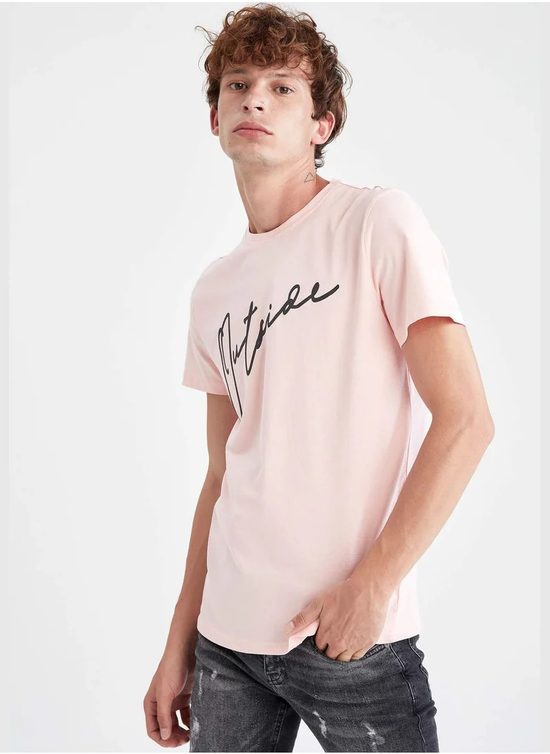 DeFacto Crew Neck Short Sleeve Printed T-shirt