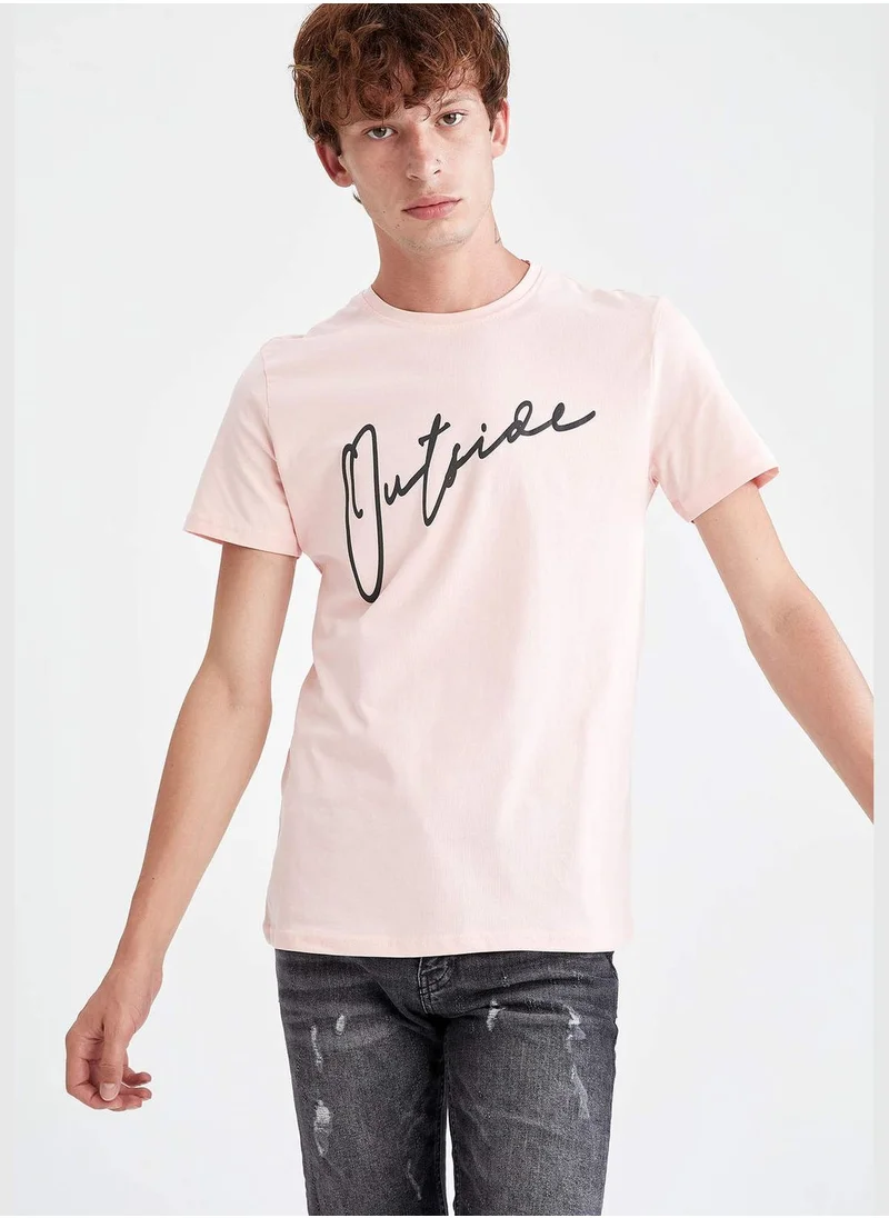DeFacto Crew Neck Short Sleeve Printed T-shirt