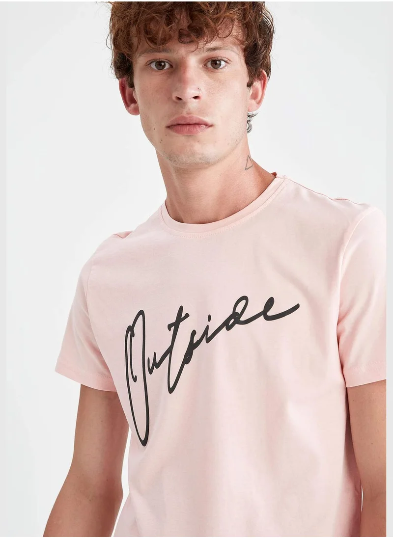 DeFacto Crew Neck Short Sleeve Printed T-shirt