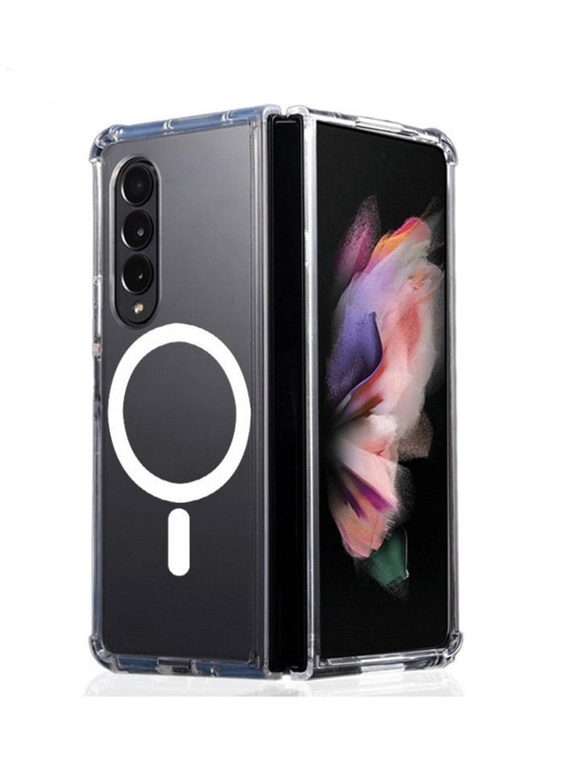 Y&D Magnetic Clear Case Compatible for Samsung Galaxy Z Fold 4 5G Compatible with Mag-safe Card Wallet and Wireless Charger Clear Shockproof and Drop-Proof Case Z Fold 4 - Image 1