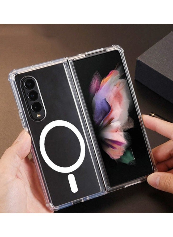 Y&D Magnetic Clear Case Compatible for Samsung Galaxy Z Fold 4 5G Compatible with Mag-safe Card Wallet and Wireless Charger Clear Shockproof and Drop-Proof Case Z Fold 4 - Image 2