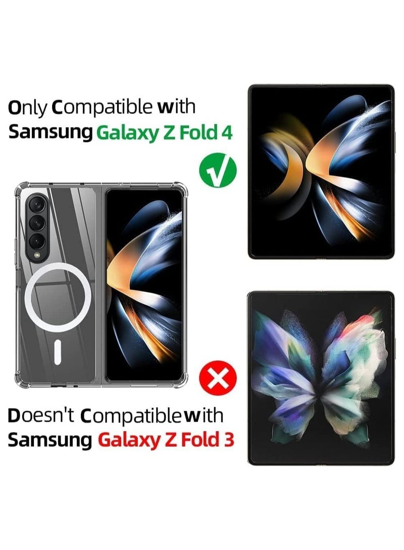 Y&D Magnetic Clear Case Compatible for Samsung Galaxy Z Fold 4 5G Compatible with Mag-safe Card Wallet and Wireless Charger Clear Shockproof and Drop-Proof Case Z Fold 4 - Image 5