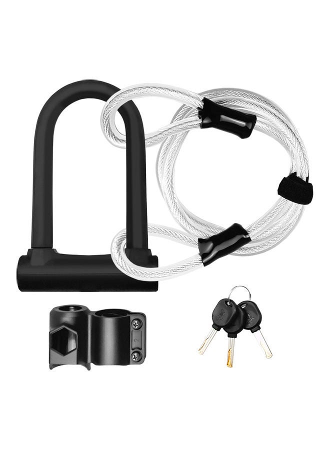 Alyashmac Bike Lock Heavy Duty Bicycle U Lock Secure Lock with Mounting Bracket 21.5*6*13.5cm - Image 1