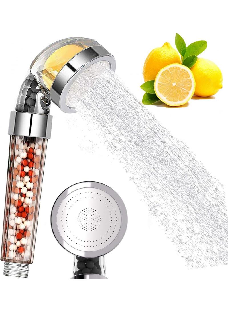 Shower Head Filter Vitamin C Shower Infuser Hard Water Softener Chlorine And Fluoride Shower Filter Water Purifying Filtered Shower Head With Beads Helps Dry Skin And Hair Loss With 3 Random Replace - Image 1