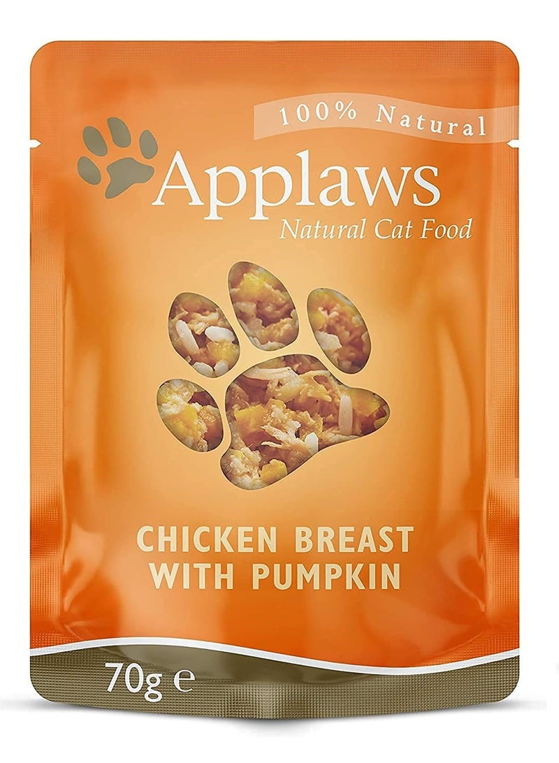 Applaws 12 قطعة دجاج مع قرع طعام رطب للقطط 70 جرام - Image 2