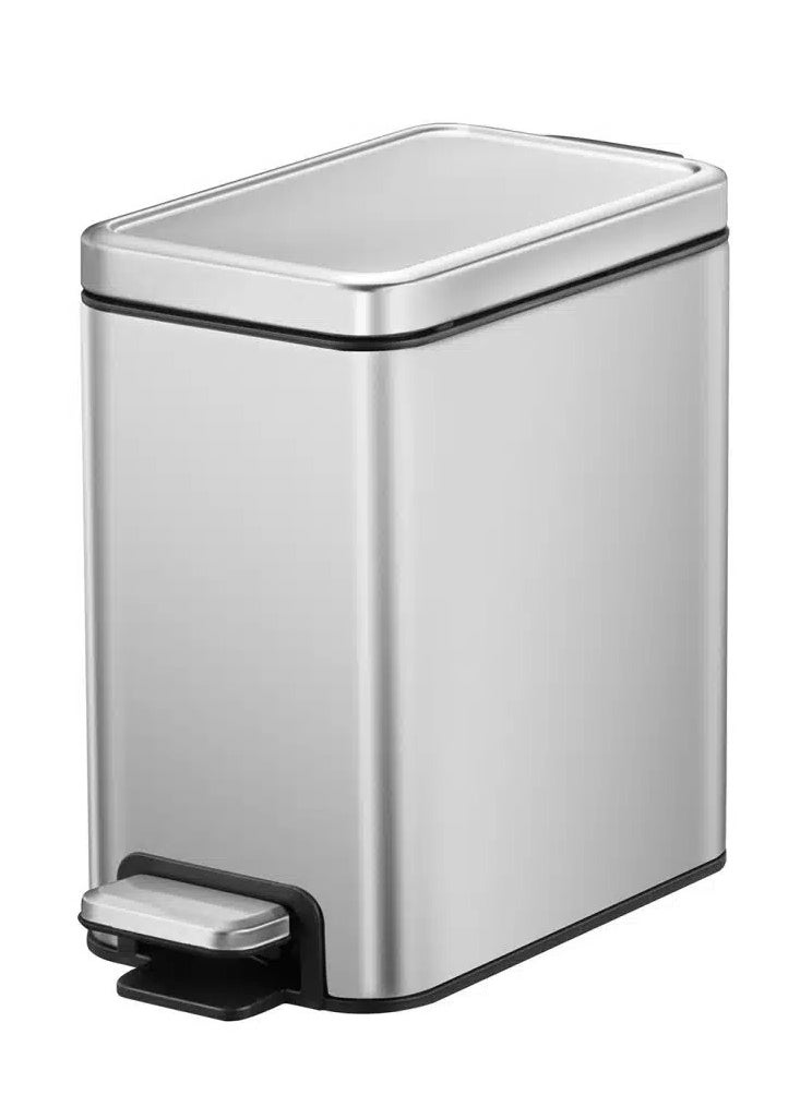 EKO STELLA SLIM SERIES | Brushed Stainless Steel Finish | Soft-Closing | Fingerprint-Resistant | Slim Premium Pedal Trash Bin | Versatile For Tight Spaces & Narrow Corners | Multiple Sizes | 6 Liters  - Image 1