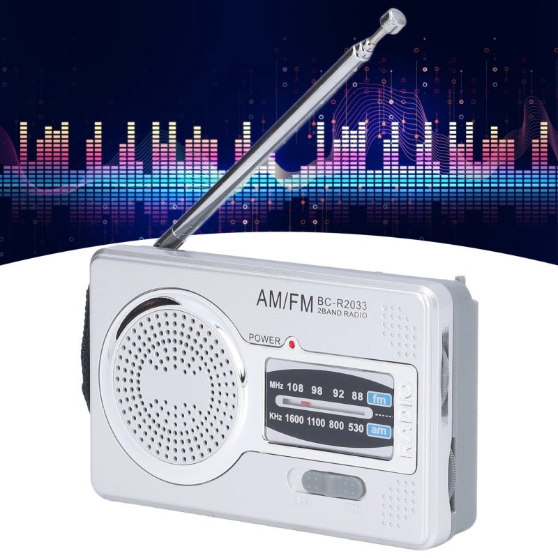 Portable AM FM Radio: Small Lightweight ABS Plastic Waterproof Battery Powered Receiver - Signal Reception For Indoor Office Outdoor Entertainment Gift - Image 2