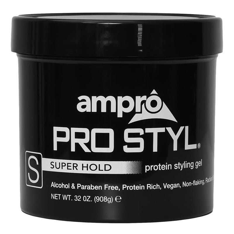 AmPro Pro Styl Styling Gel - Protects and Strengthens Your Strands - Non-Flaking, Alcohol Free, Vegan Formula - Flexible, Touchable Hold for All Hair Textures - Super Hold - 32 oz - Image 1
