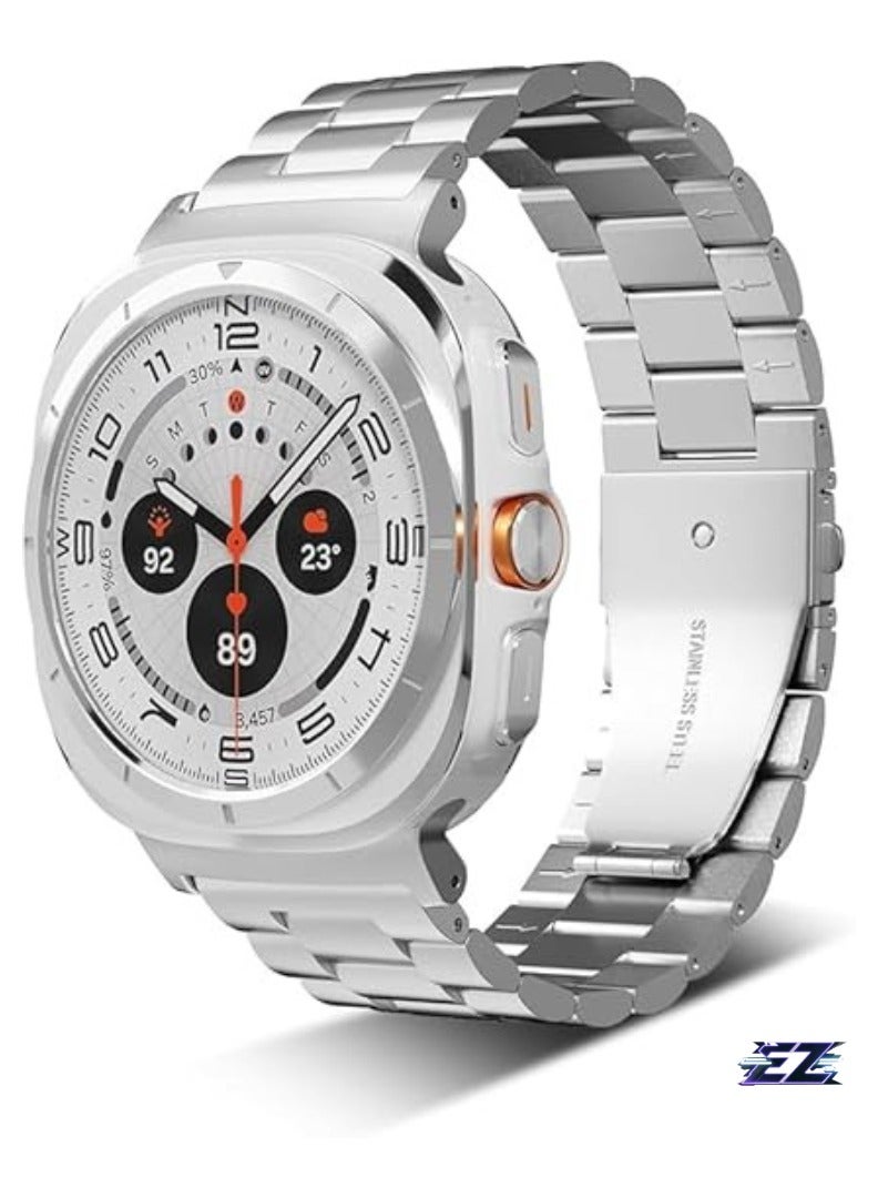 ELTRAZONE Metal Band Watch Ultra – Premium Stainless Steel Adjustable Replacement Strap for Watch 7 Ultra 47mm (2024), Durable & Stylish for Men & Women - Image 1