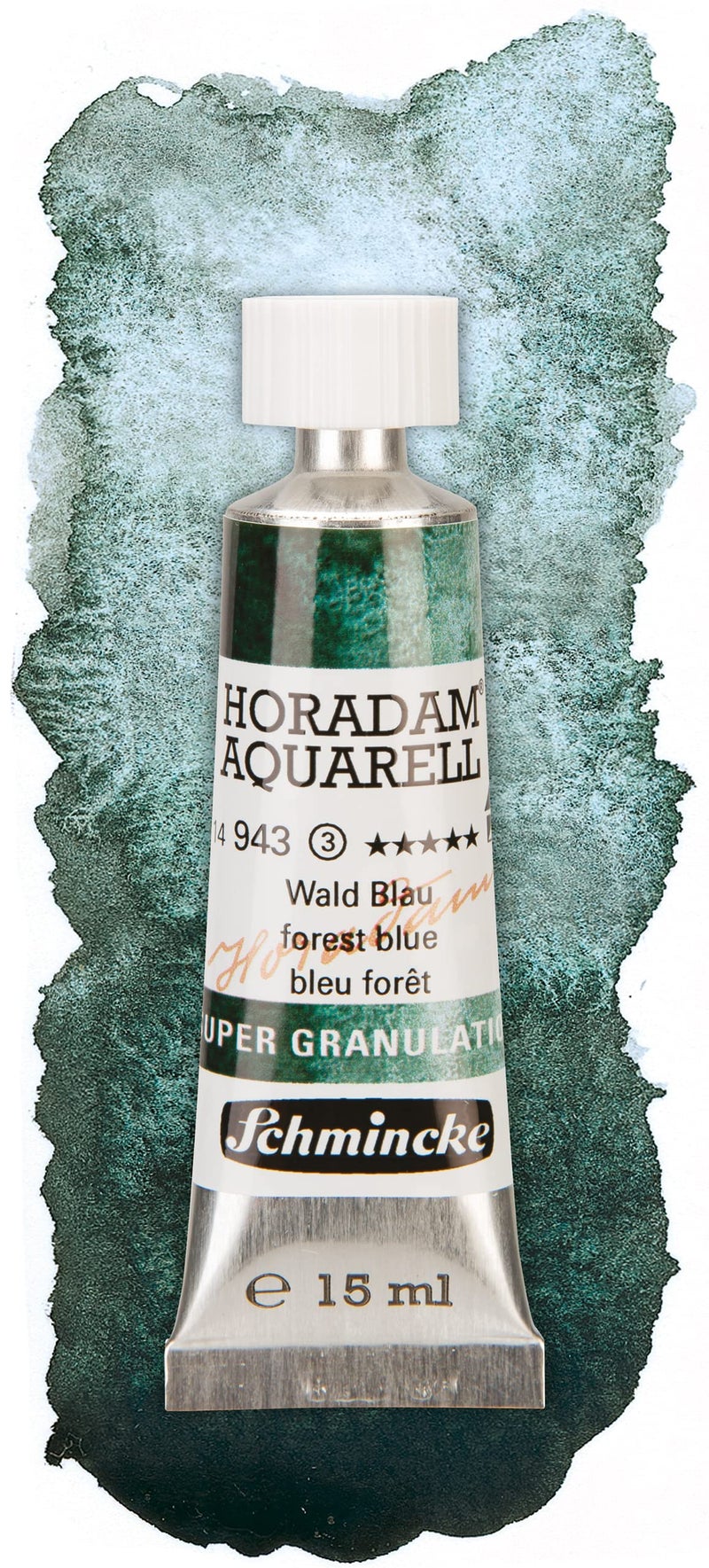 Schmincke HORADAM AQUARELL Super Granulation 14 943 006 Forest Blue 15 ml tube very strong granulating tones finest super granulating watercolors - Image 2