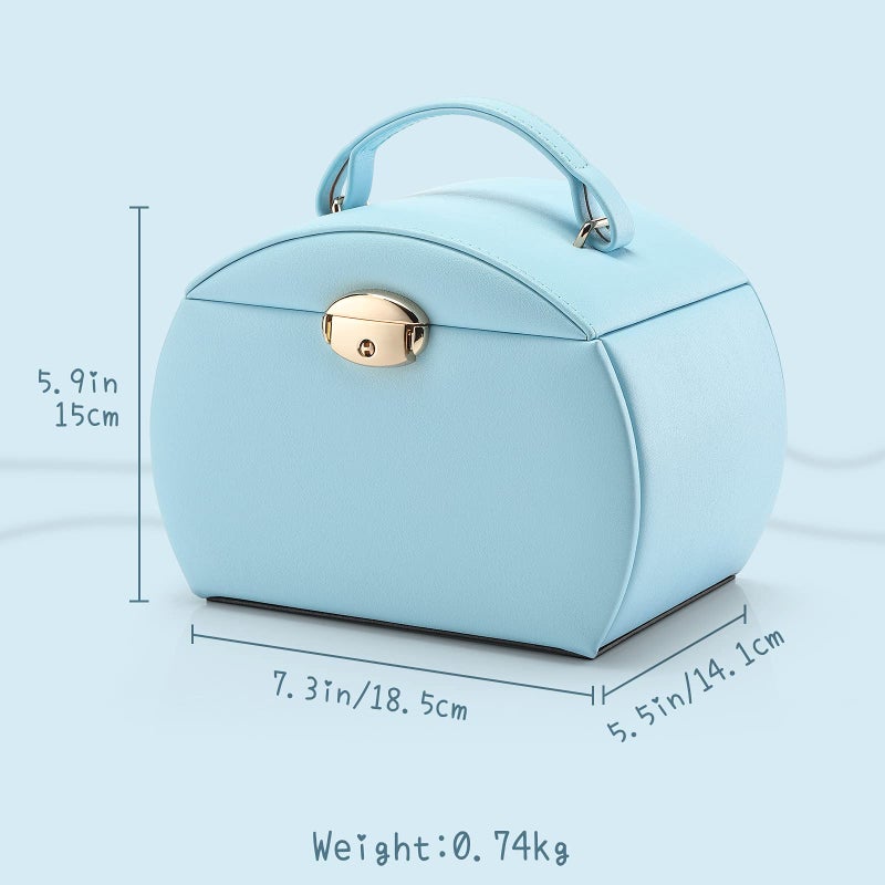 Vlando Kids Musical Jewelry Box for Girls with Drawer, Music Box with Ballerina and Stickers for Birthday Bedroom Decor, Gifts for Girls Kids Christmas Thanksgiving Gifts 2023 - Blue - Image 5