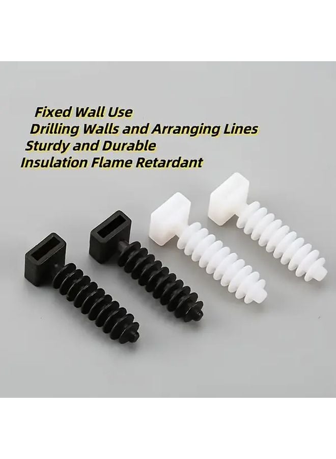 300 قطعة مشابك إدارة كابلات بيضاء، أربطة تركيب من النايلون للتثبيت على الحائط - Image 3