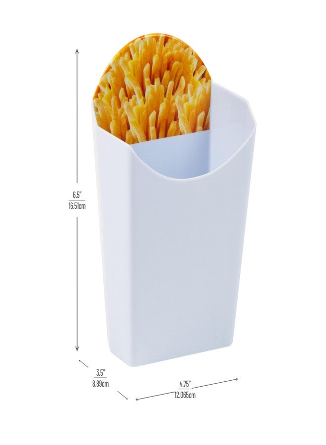 Mind Reader French Fry Serving Set, Hosting Essentials, Outdoor Kitchen, Melamine, 4.75"L x 3.25"W x 6.75"H, 4 pcs, White - Image 3