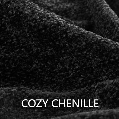 LONG CREATE Chenille Throw Blanket for Couch 60X 80 Twin Soft Cozy Throws with Fringe Tassel for Bed Sofa Chair Cover Lightweight Knitted Decorative Boho Blankets for Living Room Black - Image 3