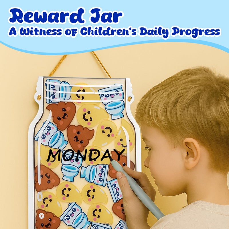 Yoink Reward Jar for Kids, Potty Training Reward Jar with 27 Fun Tokens, Potty Rewards for Toddlers Boys and Girls, Home and Classroom Good Behavior Management Tool - Image 4