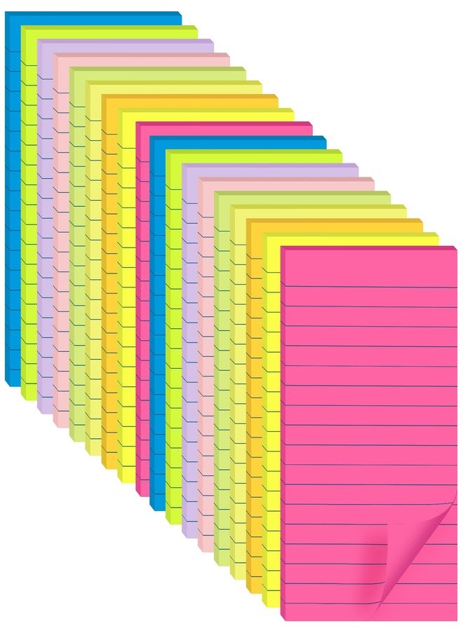 YEECOK (18 Pack) Lined Sticky Notes 4x6 in Post, Self-Stick Pads Bright Colors Sticky Note, Recyclable, Easy to Post for Home, Office, School - Image 1