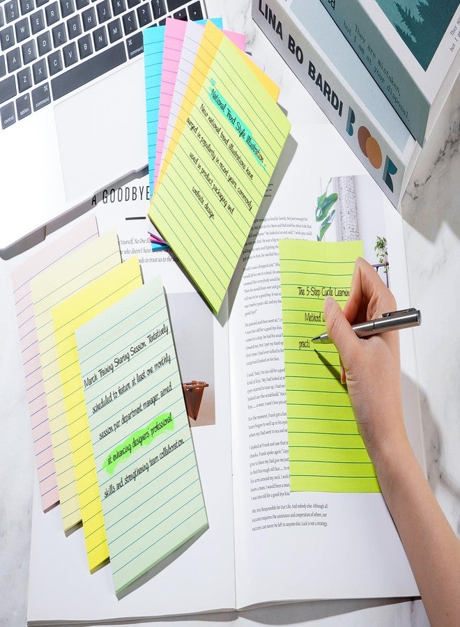 YEECOK (18 Pack) Lined Sticky Notes 4x6 in Post, Self-Stick Pads Bright Colors Sticky Note, Recyclable, Easy to Post for Home, Office, School - Image 5