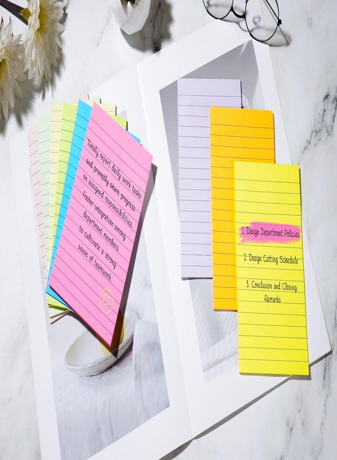 YEECOK (18 Pack) Lined Sticky Notes 4x6 in Post, Self-Stick Pads Bright Colors Sticky Note, Recyclable, Easy to Post for Home, Office, School - Image 3
