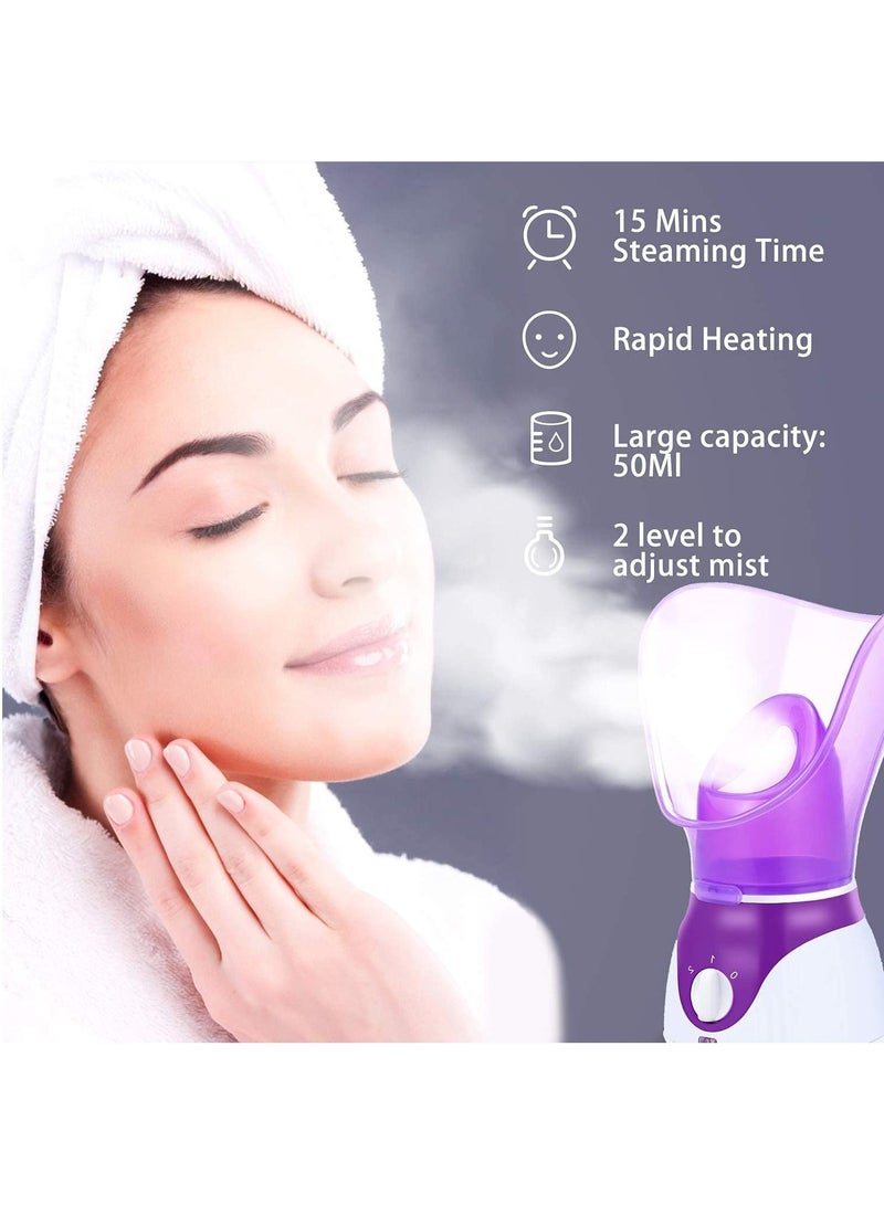DubaiGallery Face Steamer, Facial Steamer Nano Ionic Hot and Cold Mist Humidifier, Face Steamer Sauna for Facial Deep Cleaning Pores, Face Steamer Inhaler SPA Moisturizing Atomizer for Dry Skin - Image 4