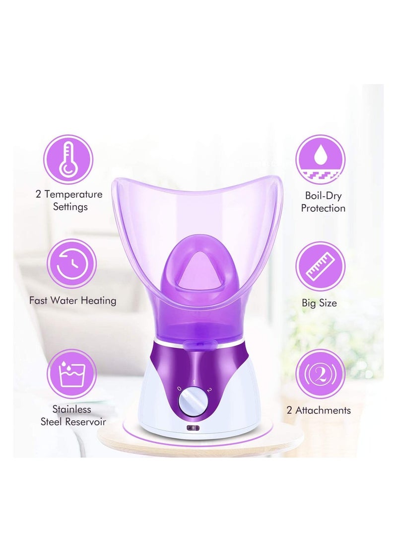 DubaiGallery Face Steamer, Facial Steamer Nano Ionic Hot and Cold Mist Humidifier, Face Steamer Sauna for Facial Deep Cleaning Pores, Face Steamer Inhaler SPA Moisturizing Atomizer for Dry Skin - Image 3