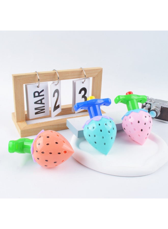 Shake The Sound Of The Same Children's Light Gyro Rotating Flash Lotus Gyro Boys And Girls Luminous Toys Stall Wholesale-Color:Strawberry Light Gyro-color Random ]  - Image 1